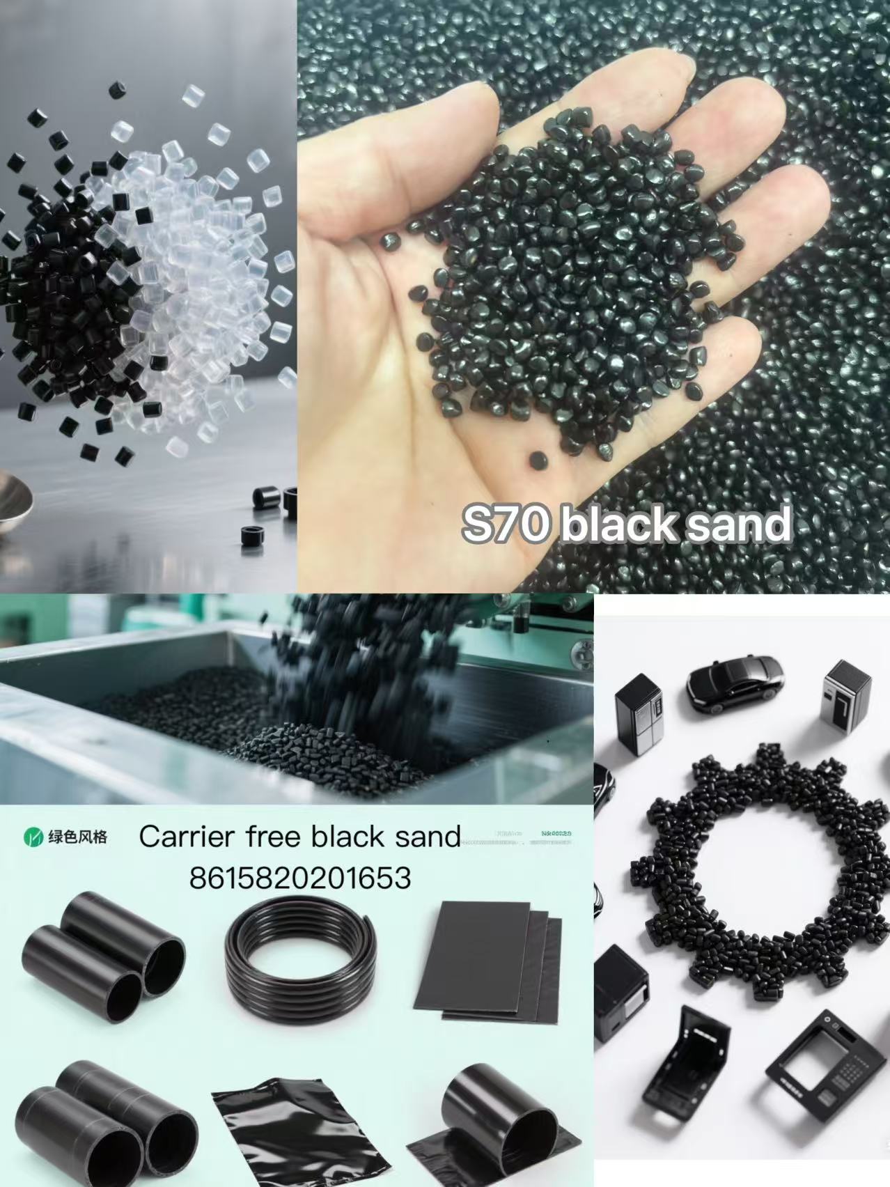 Carrier-free black sand
